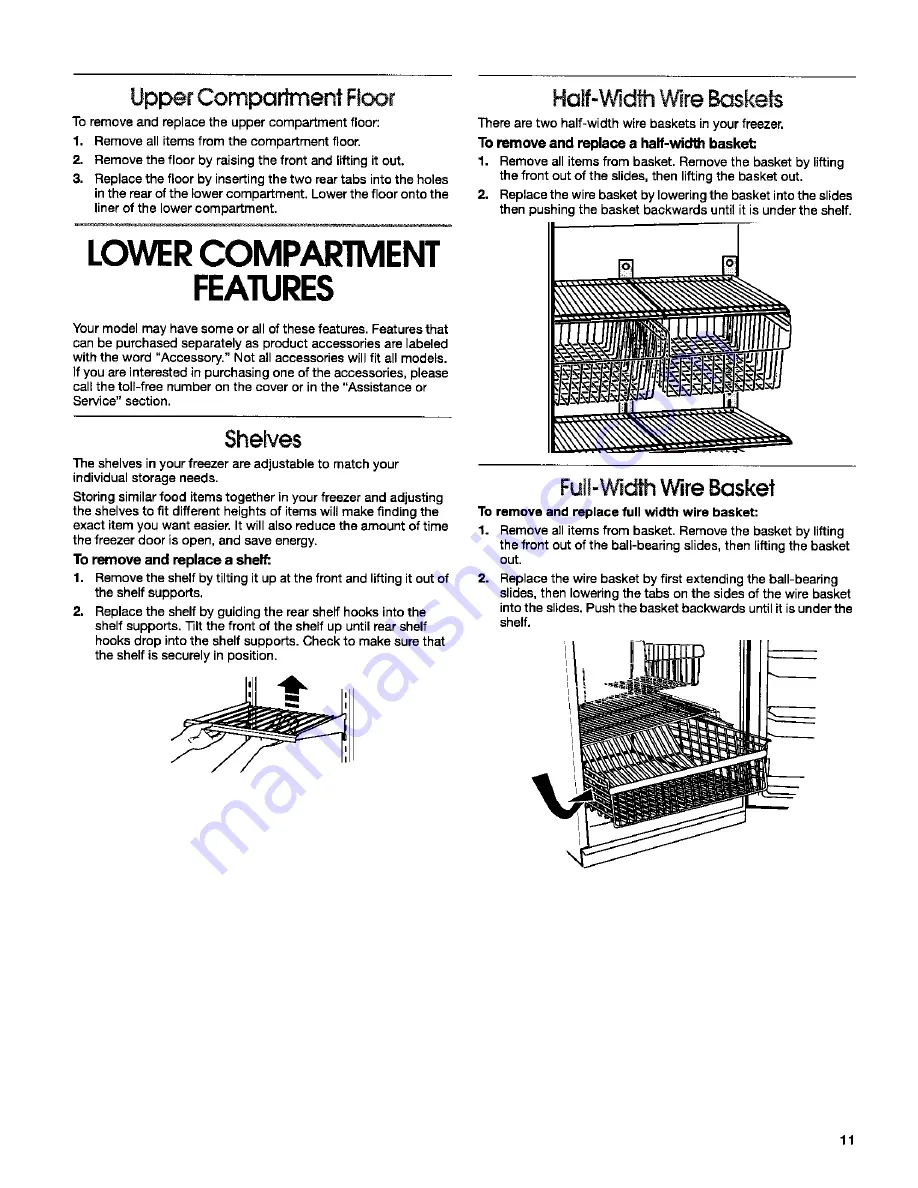 Gladiator FREEZERATOR GAFZ21XXMK01 Use & Care Manual Download Page 11