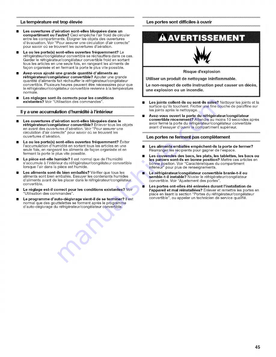 Gladiator FREEZERATOR GAFZ21XXRK02 Use And Care Manual Download Page 45