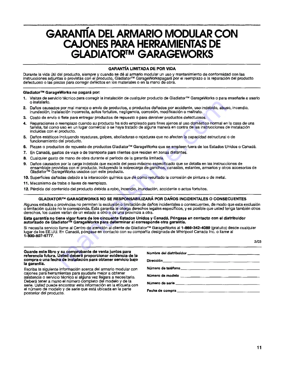 Gladiator GAMGD027LG01 Assembly Instructions Manual Download Page 11