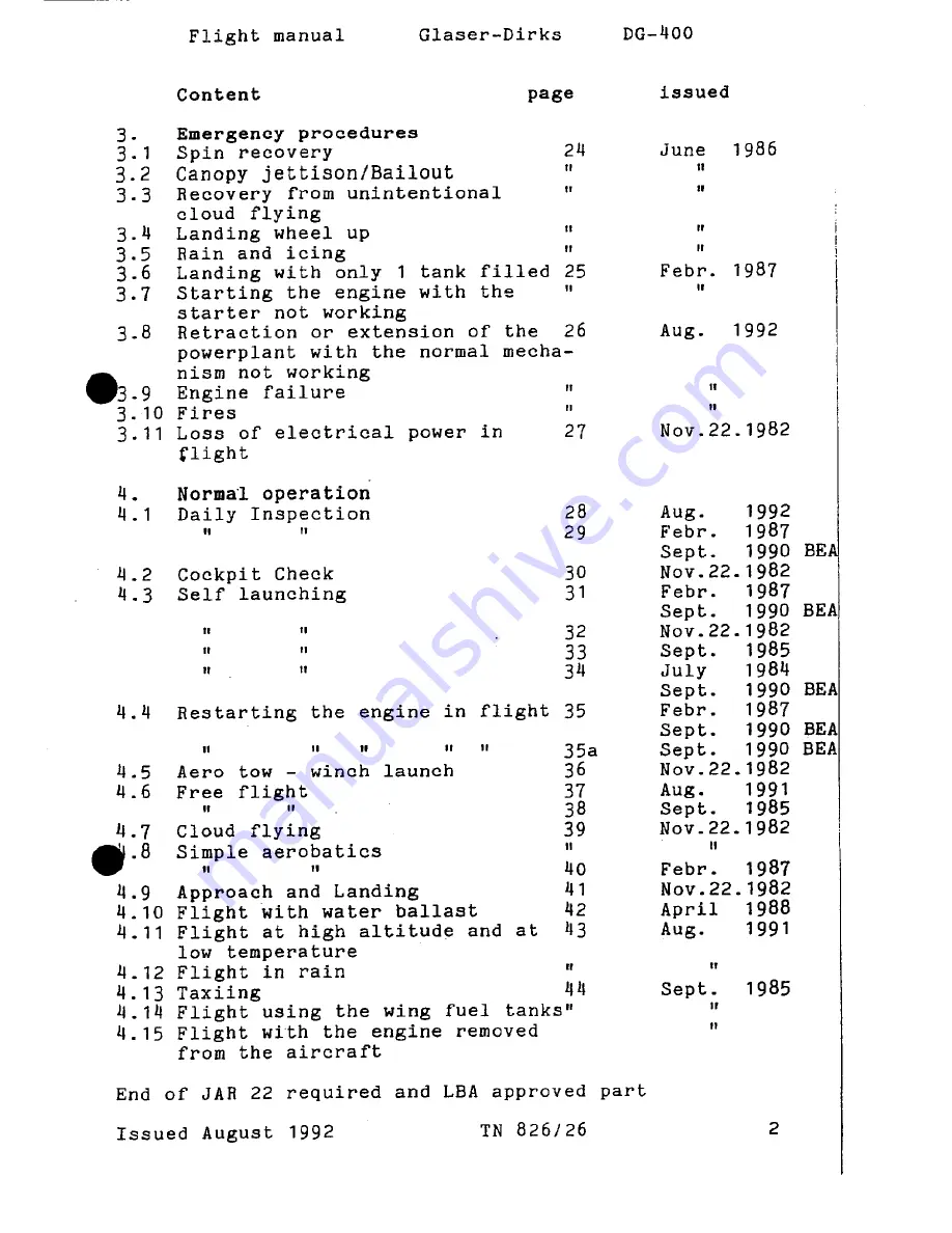 Glaser-Dirks DG-400 Flight Manual Download Page 5