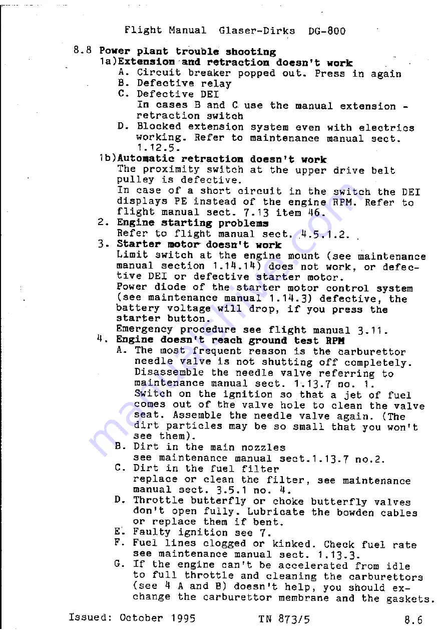 Glaser-Dirks DG-800 A Flight Manual Download Page 103