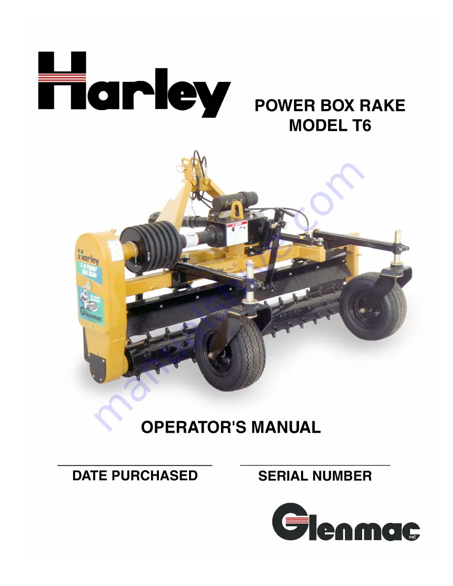 Glenmac Harley T6 Operator'S Manual Download Page 1