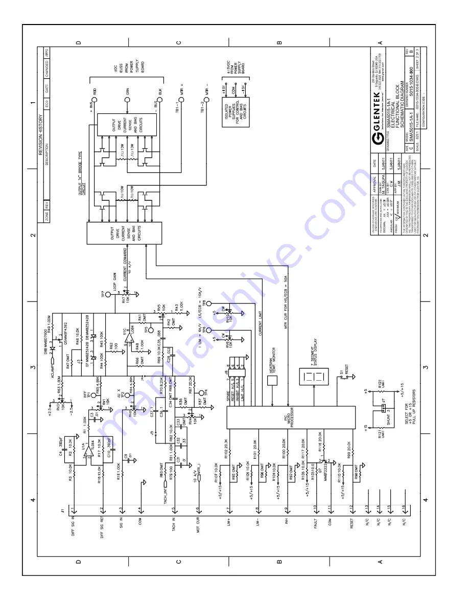 Glentek SMA5005 Operation & Service Manual Download Page 22