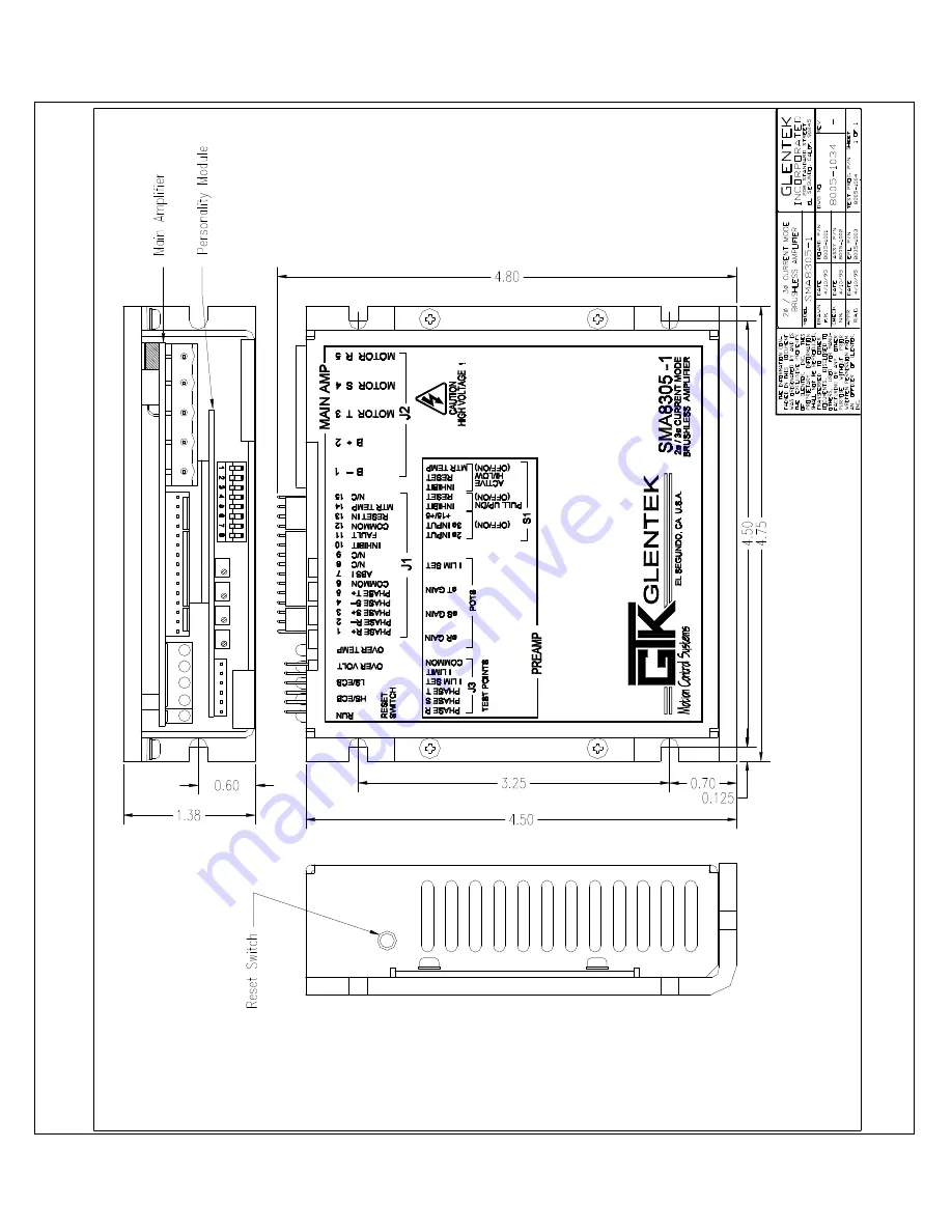 Glentek SMA8105 Operation & Service Manual Download Page 52