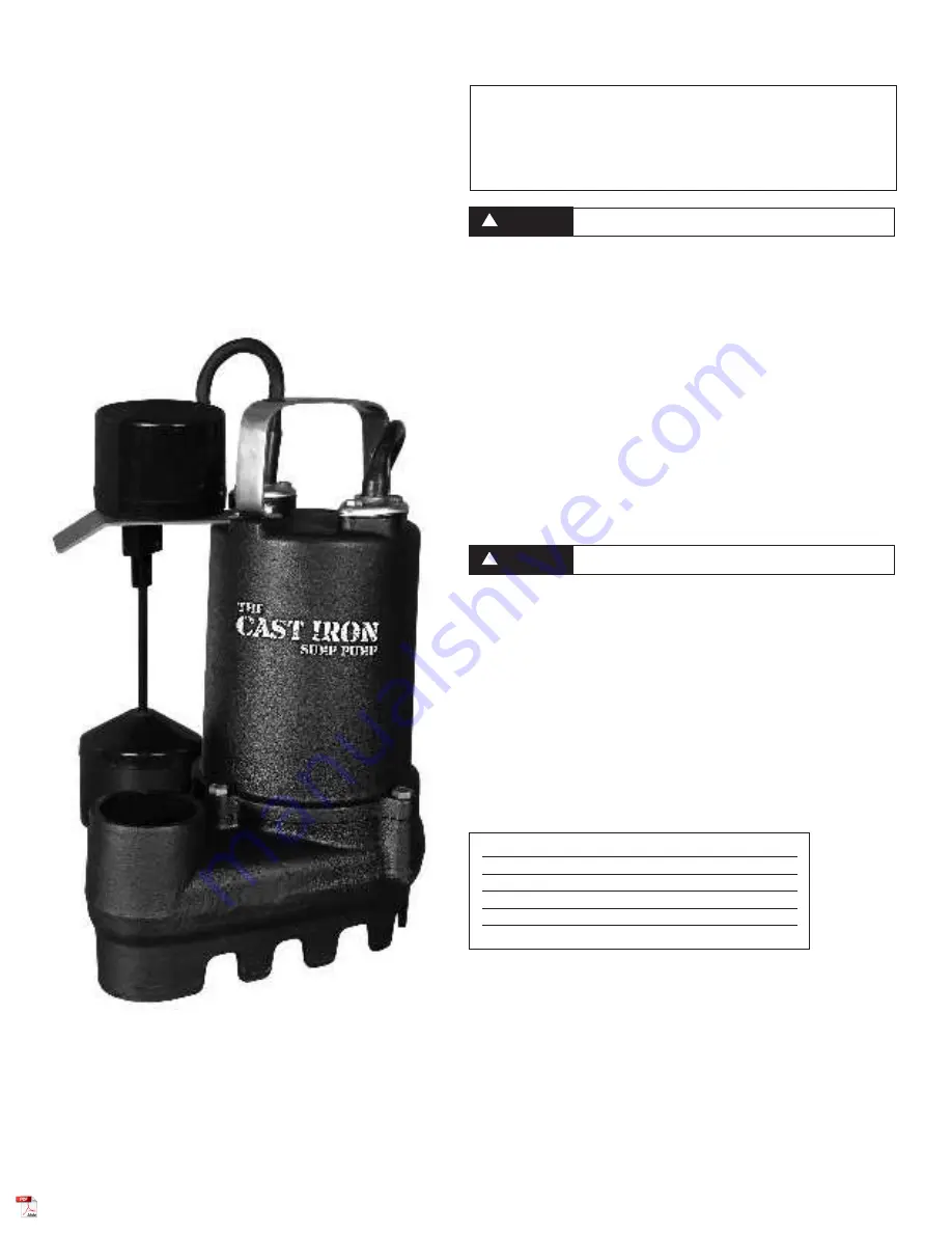 Glentronics Cast Iron CIS-33V Instruction Manual & Safety Warnings Download Page 1