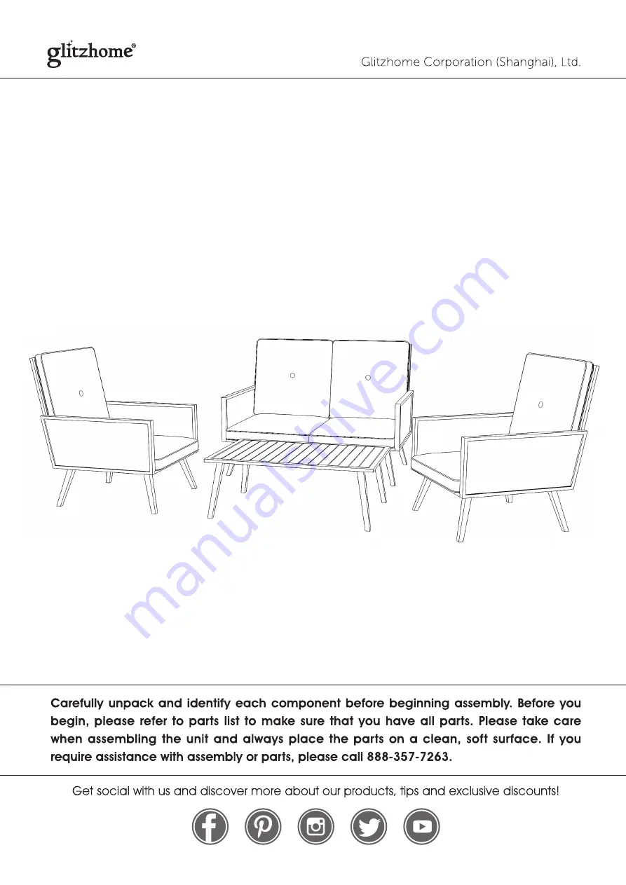 GLITZHOME GH11262 Assembly Instruction Manual Download Page 1