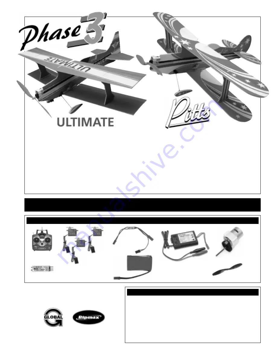 Global Hobby Phase 3 Pitts Instruction Manual Download Page 1