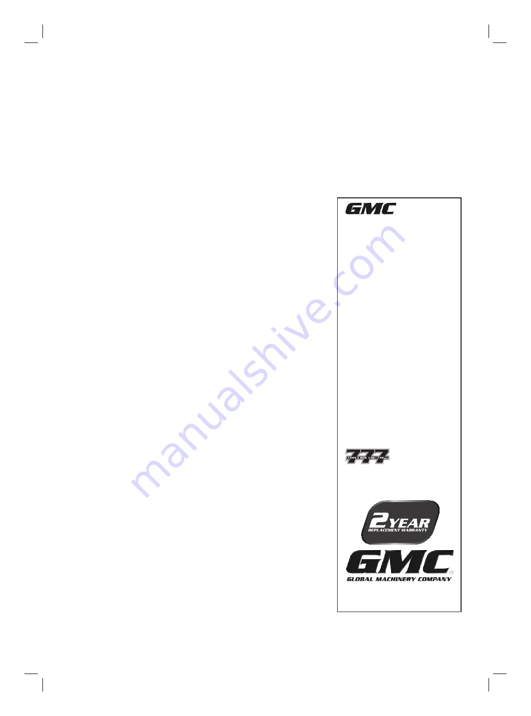 Global Machinery Company DEC002SD Скачать руководство пользователя страница 2