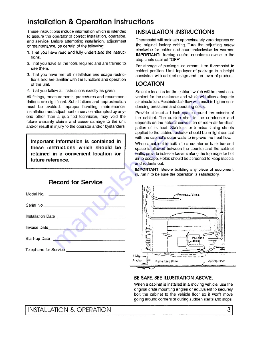 Global Refrigeration 2SF Service And Installation Manual Download Page 5