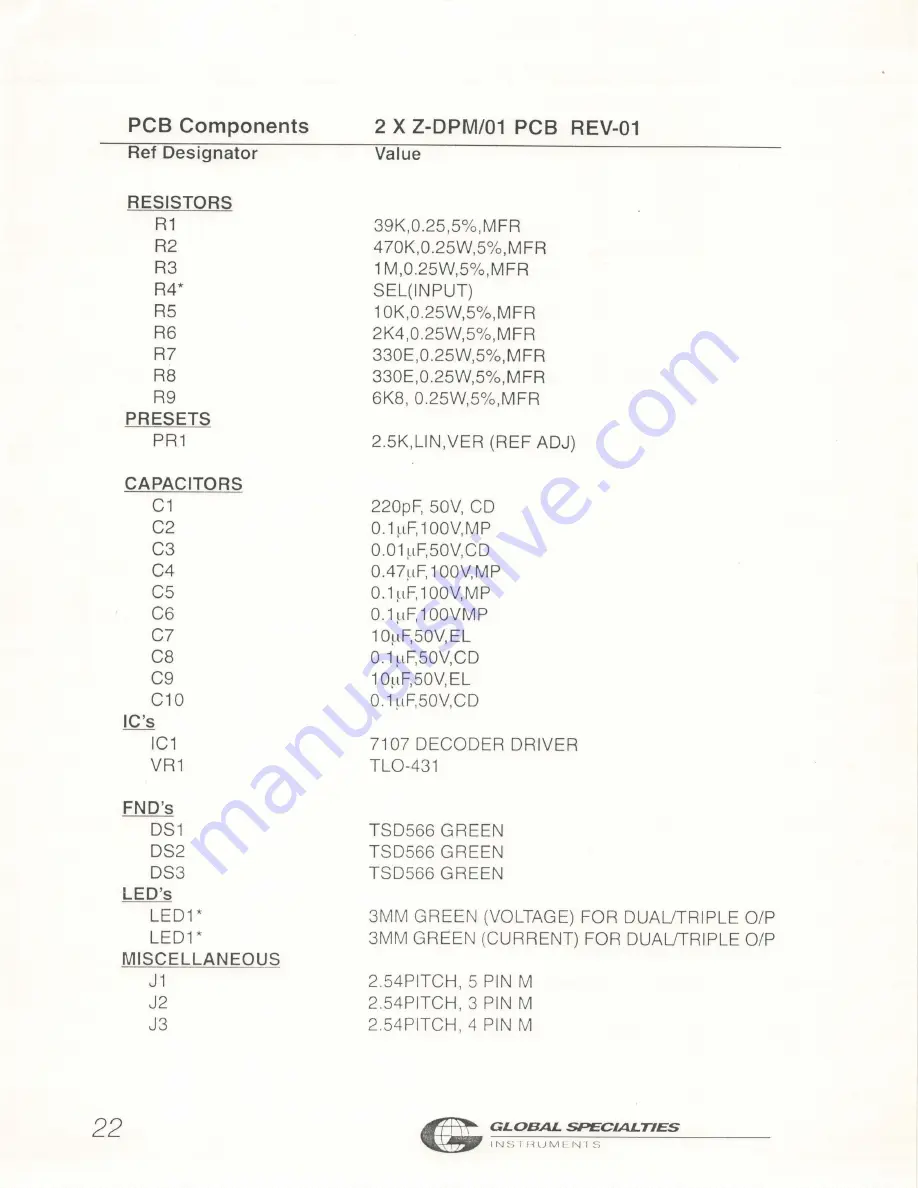 Global Specialties 1302B Instruction Manual Download Page 23