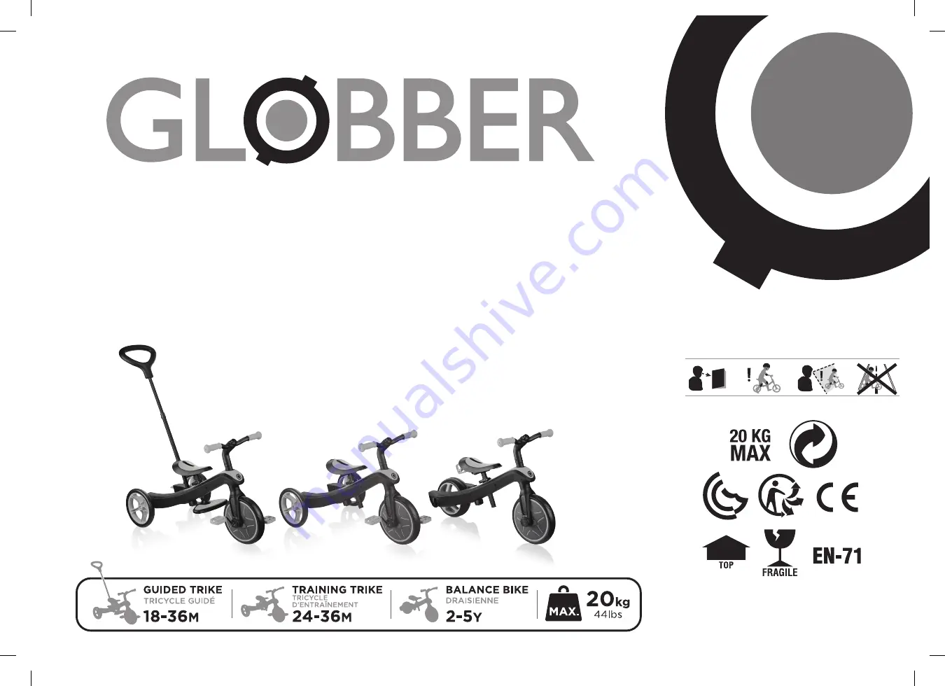 GLOBBER TRIKE 3 IN 1 Manual Download Page 1