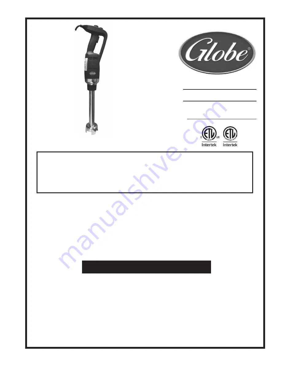 Globe GIB500-12 Instruction Manual Download Page 1