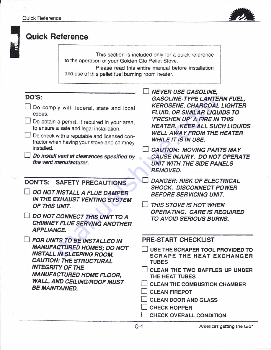 GloKing Golden Glo P100-F Owner'S Manual Download Page 6