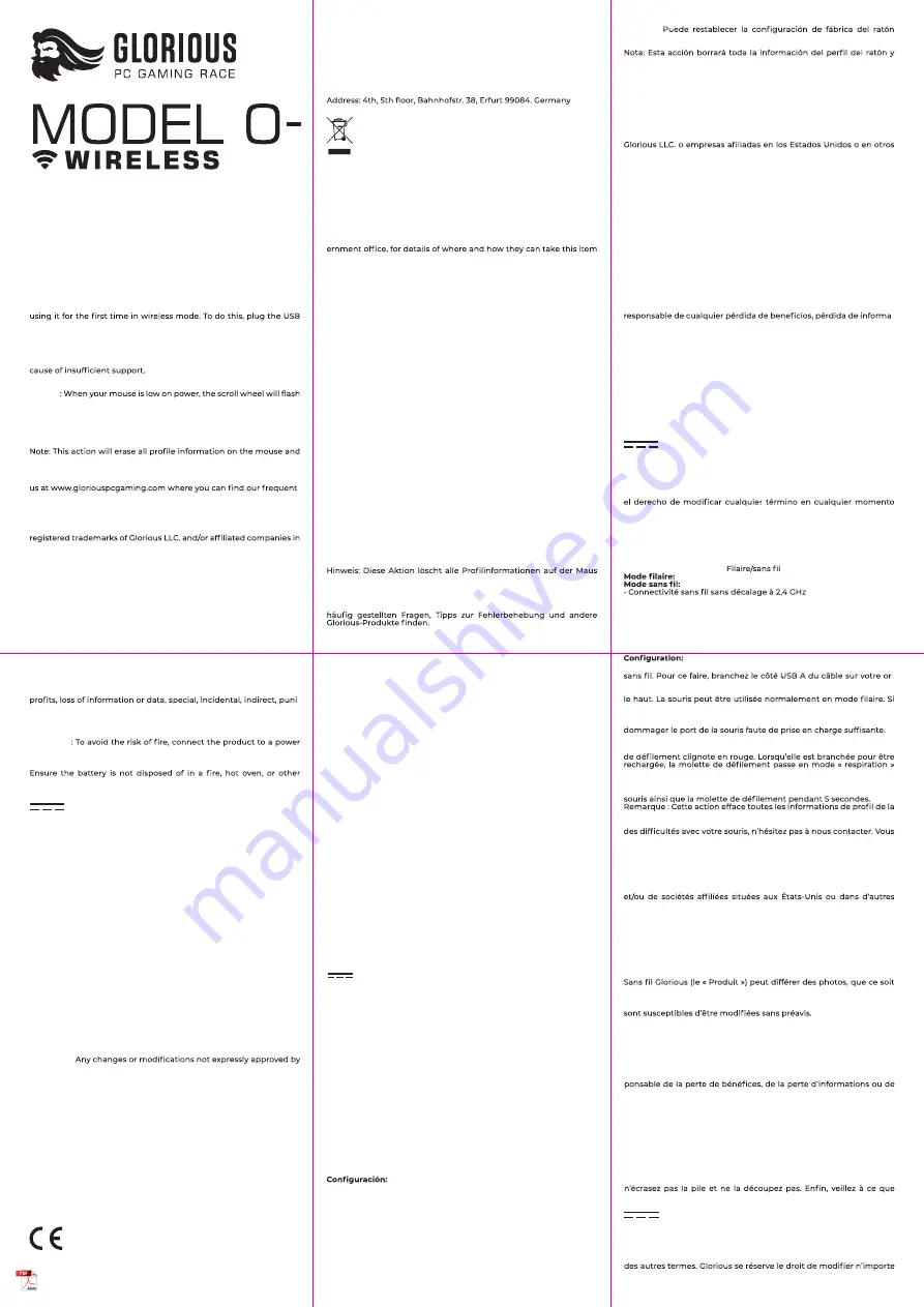 Glorious O- WIRELESS Quick Start Manual Download Page 1