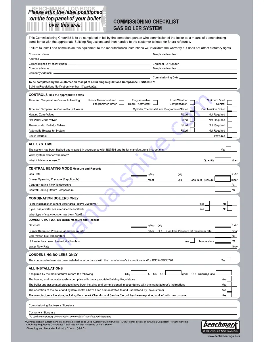 Glow-worm 12 hxi G.C.No. 41-019-01 Installation And Servicing Download Page 46