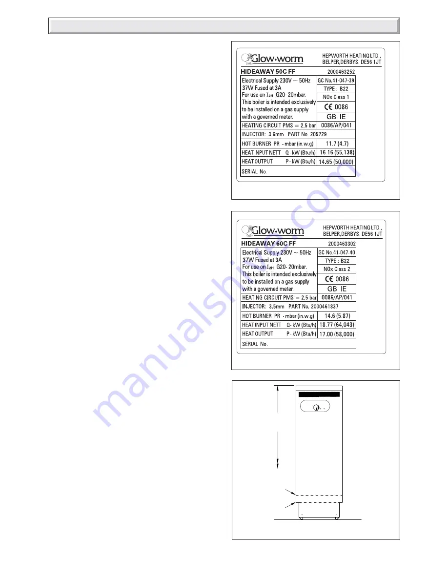 Glow-worm Hideaway 40C FF Instructions For Use Installation And Servicing Download Page 6