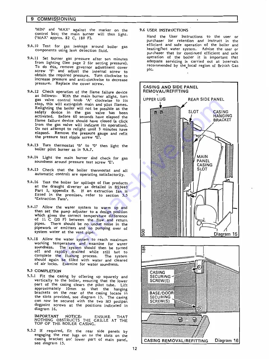 Glow-worm Space saver 50 Mk II Installation And Servicing Instructions Download Page 12