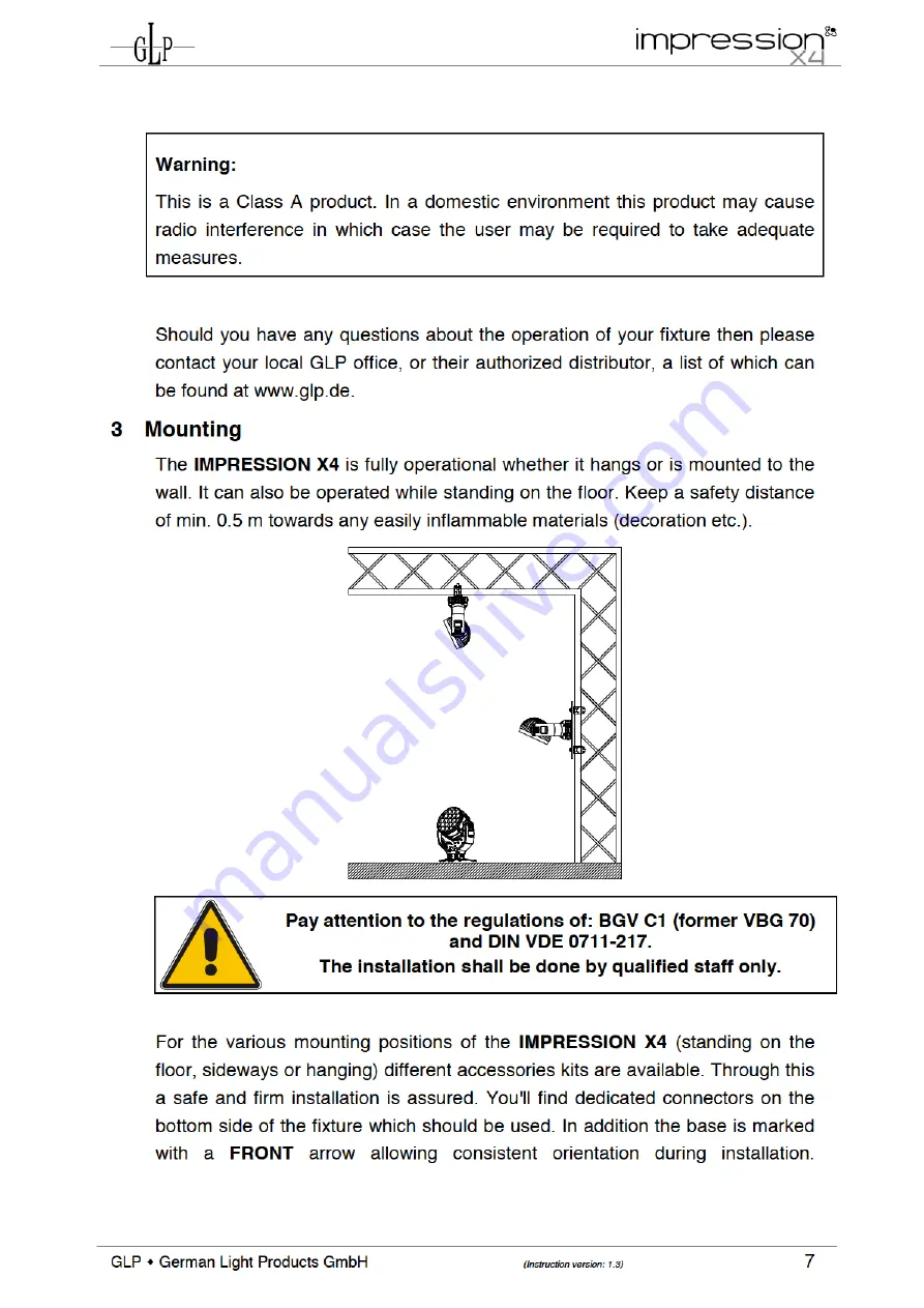 GLP impression X4 Instruction Manual Download Page 7