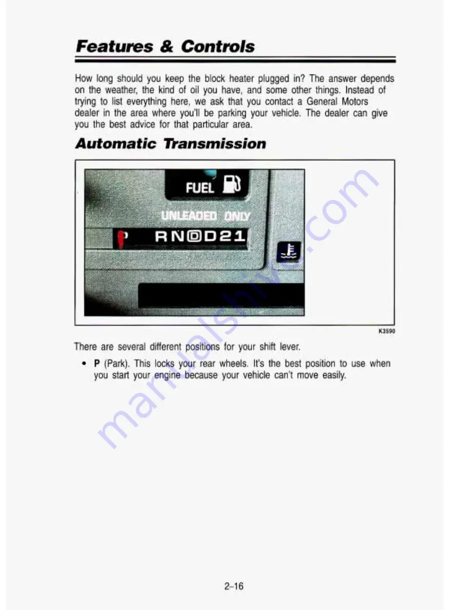 GMC 1993 Sonoma Owner'S Manual Download Page 68