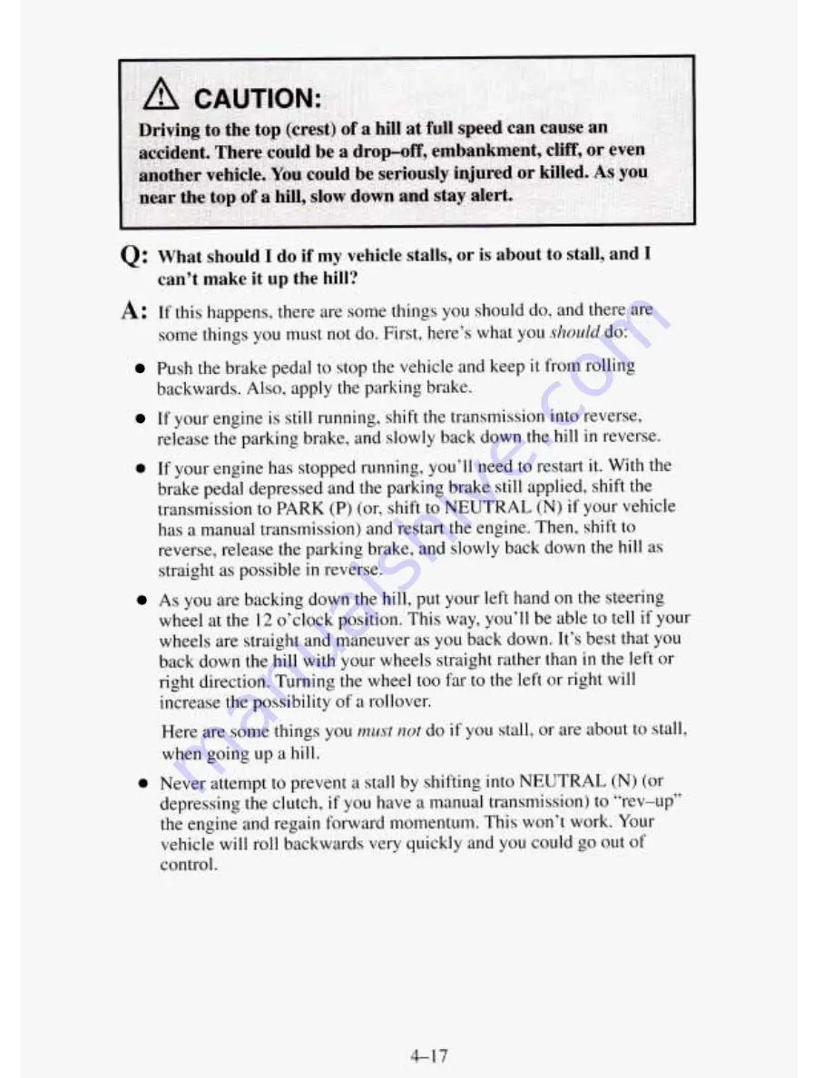 GMC 1995 Suburban Owner'S Manual Download Page 205