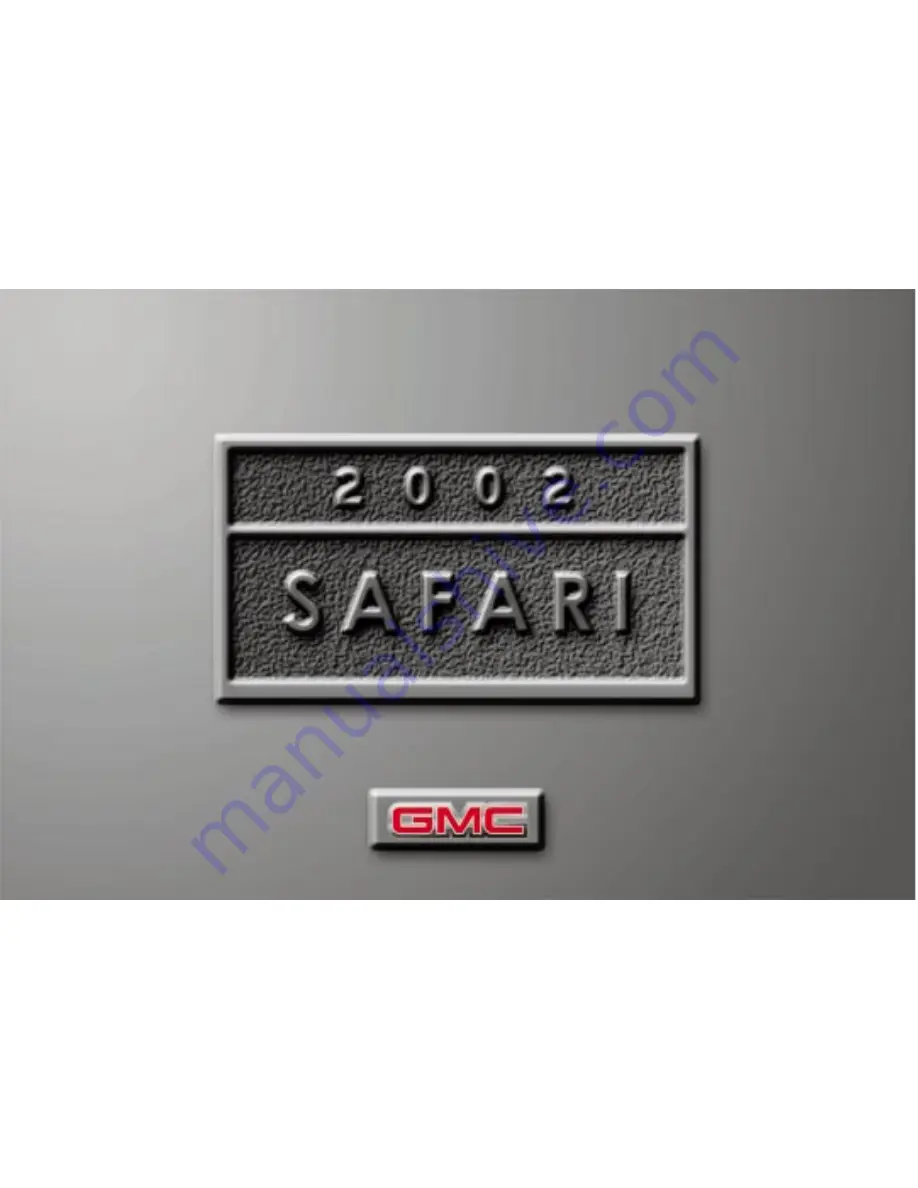 GMC 2002 Safari Скачать руководство пользователя страница 1