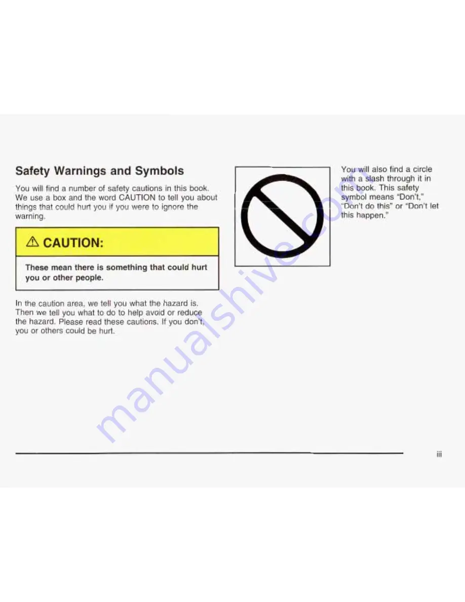 GMC 2003 Safari Owner'S Manual Download Page 4