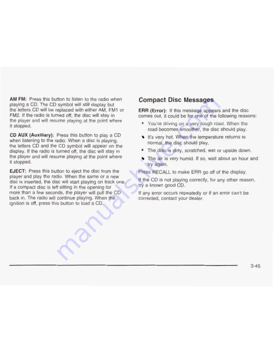 GMC 2003 Safari Owner'S Manual Download Page 170