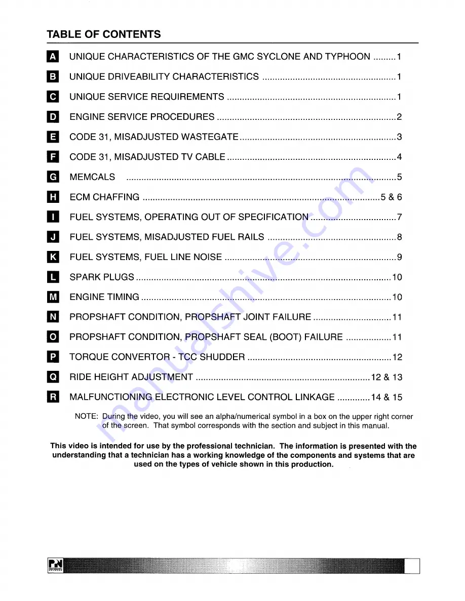 GMC Syclone Reference Manual Download Page 3