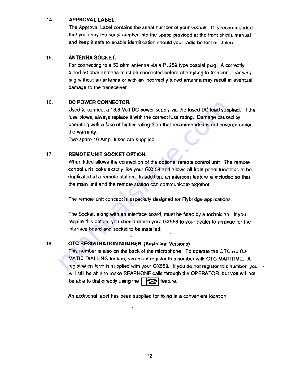 GME GX558 Instruction Manual Download Page 12