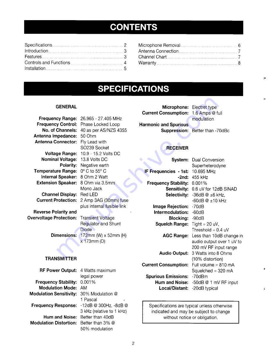 GME TX835 Instruction Manual Download Page 2