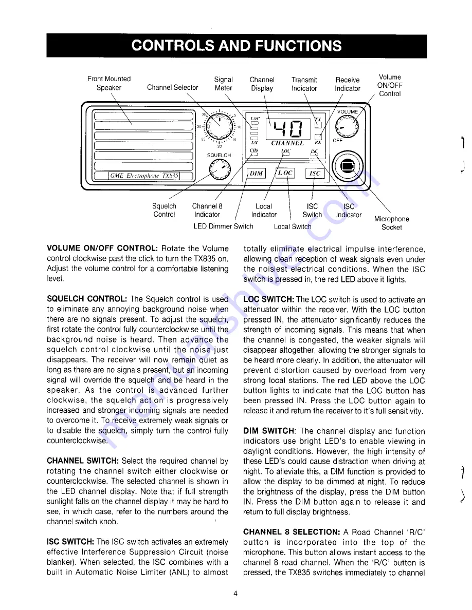 GME TX835 Instruction Manual Download Page 4