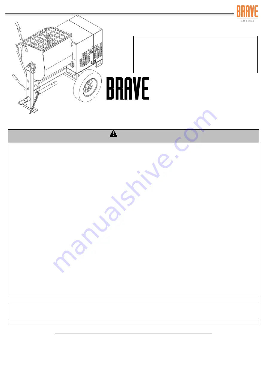 GNE BRAVE BRPMM106H Operator'S Safety And Service Manual Download Page 1