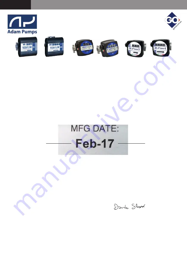 GO Industries Adam Pumps MAT FLOW 3C Translation Of Original Instructions Download Page 2