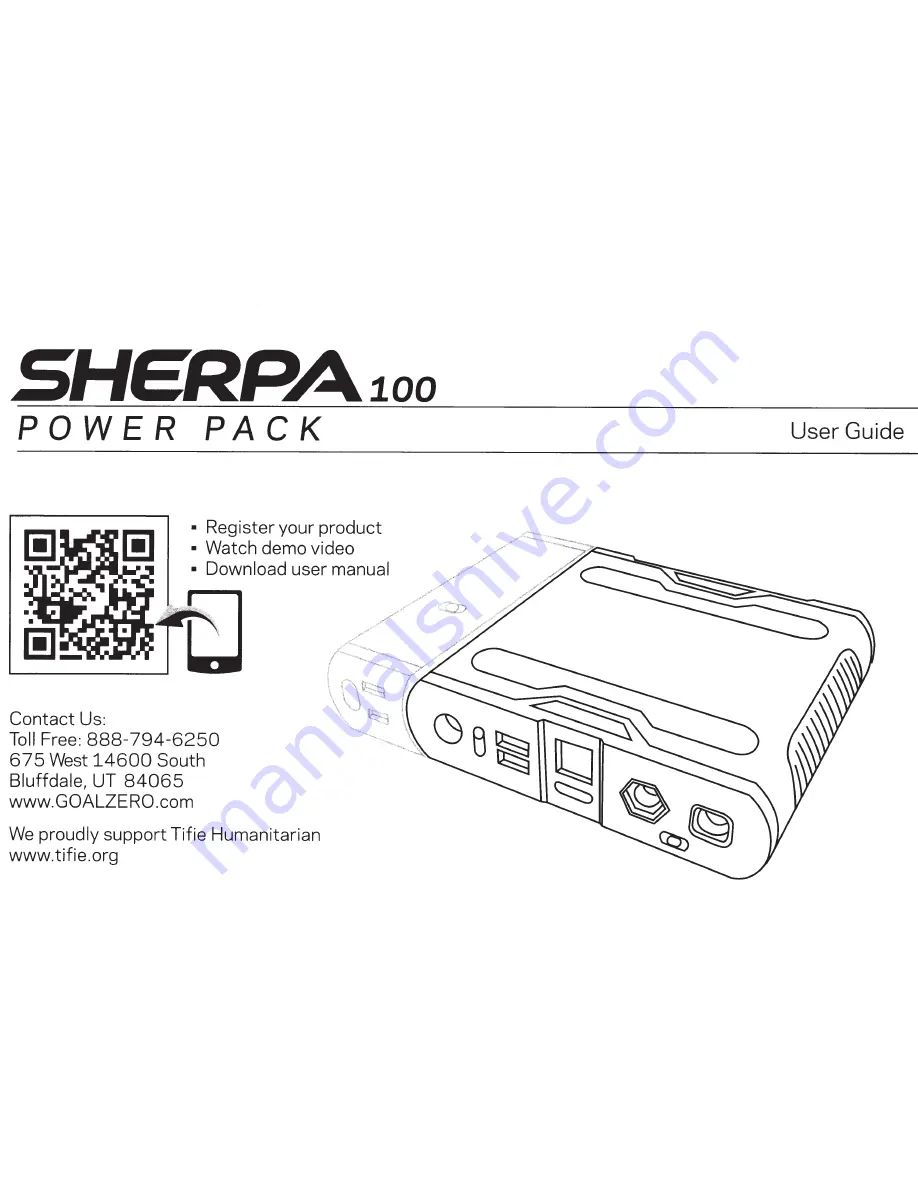 GOAL ZERO SHERPA100 User Manual Download Page 1