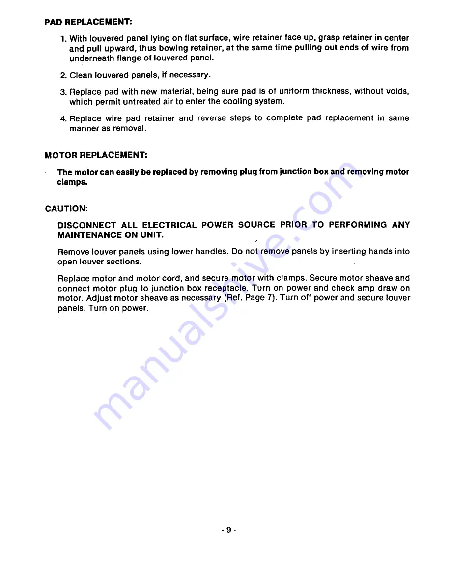 GOETTL Evaporative Coolers Installation & Operating Instructions Manual Download Page 9