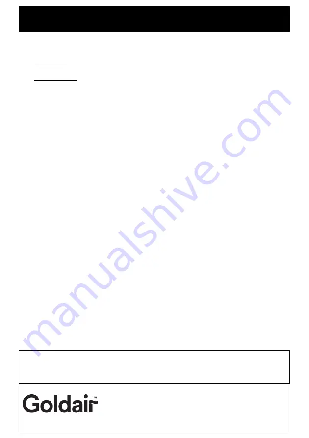 Goldair GPH150 Operating Instructions Manual Download Page 10