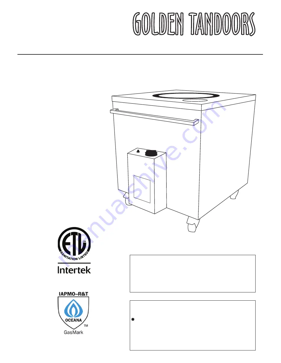 GOLDEN TANDOORS GT -610AG Скачать руководство пользователя страница 1