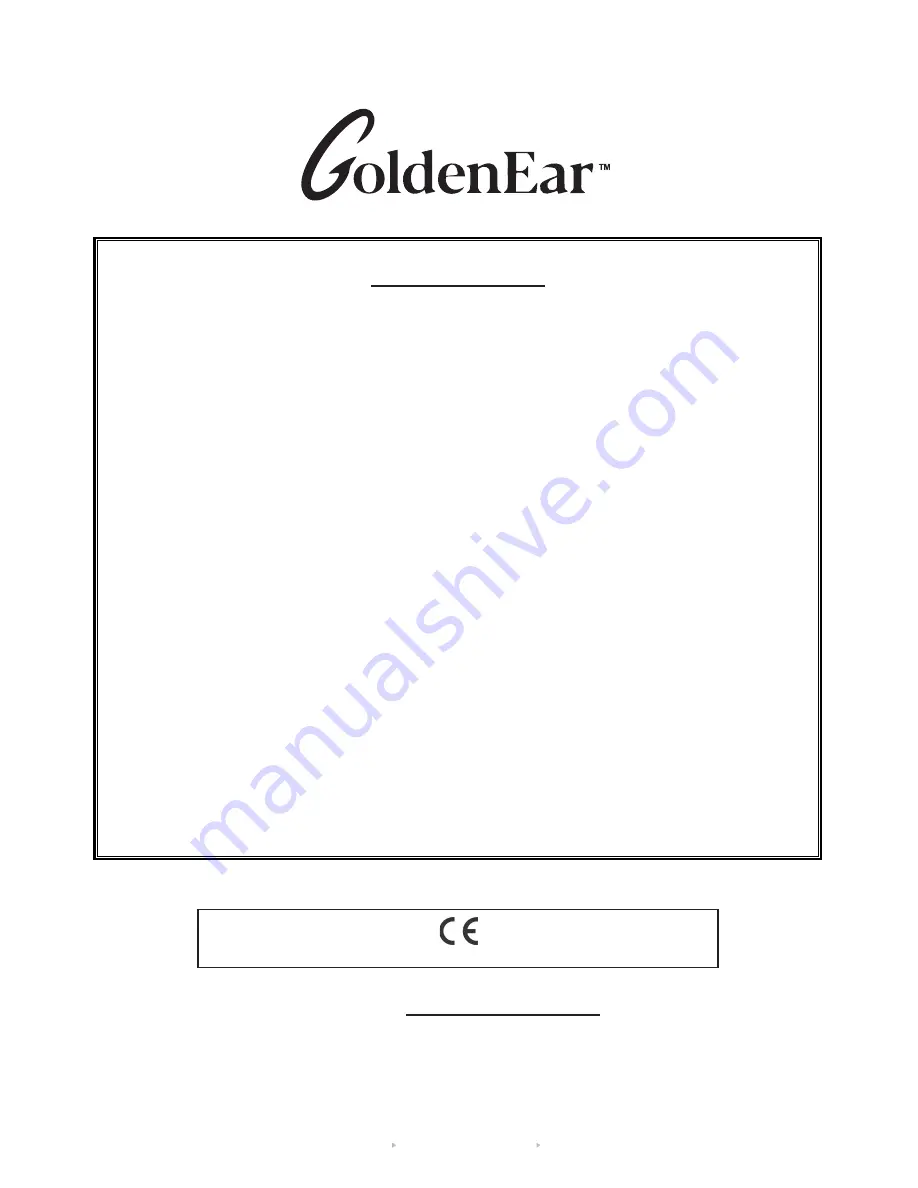 GoldenEar Technology Invisa HTR 7000 Owner'S Manual Download Page 15