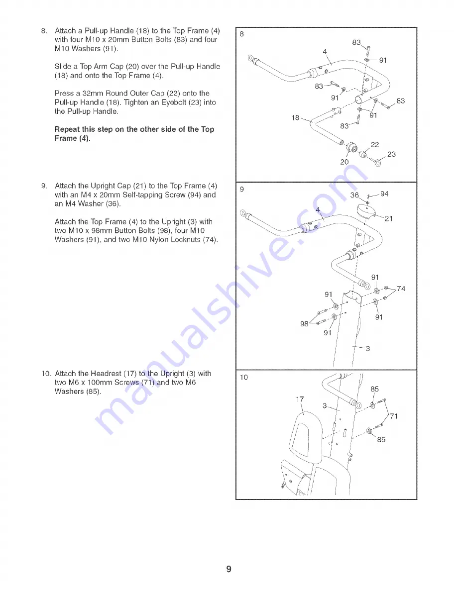 Gold's Gym GGSY79240 User Manual Download Page 9