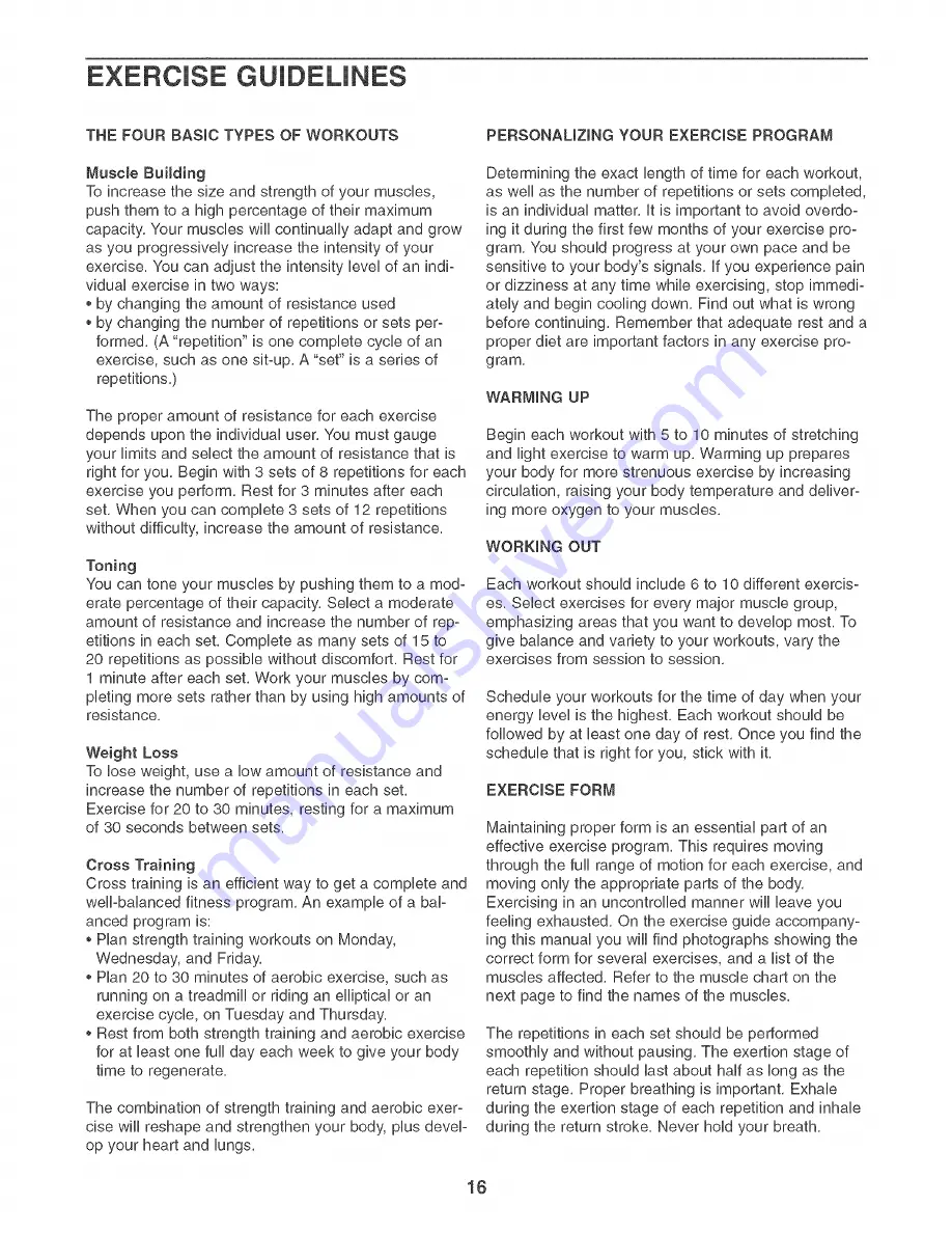 Gold's Gym GGSY79240 User Manual Download Page 16