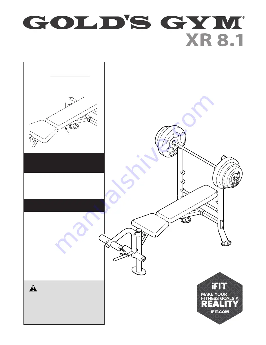 Gold's Gym XR 8.1 User Manual Download Page 1