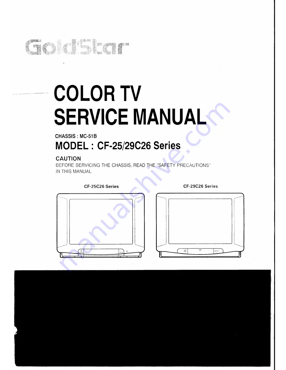 Goldstar CF-25C26 Series Service Manual Download Page 1