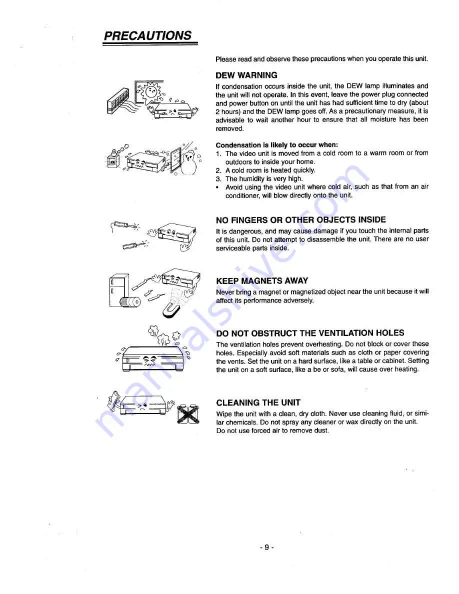 Goldstar GVP-F130 Owner'S Manual Download Page 9