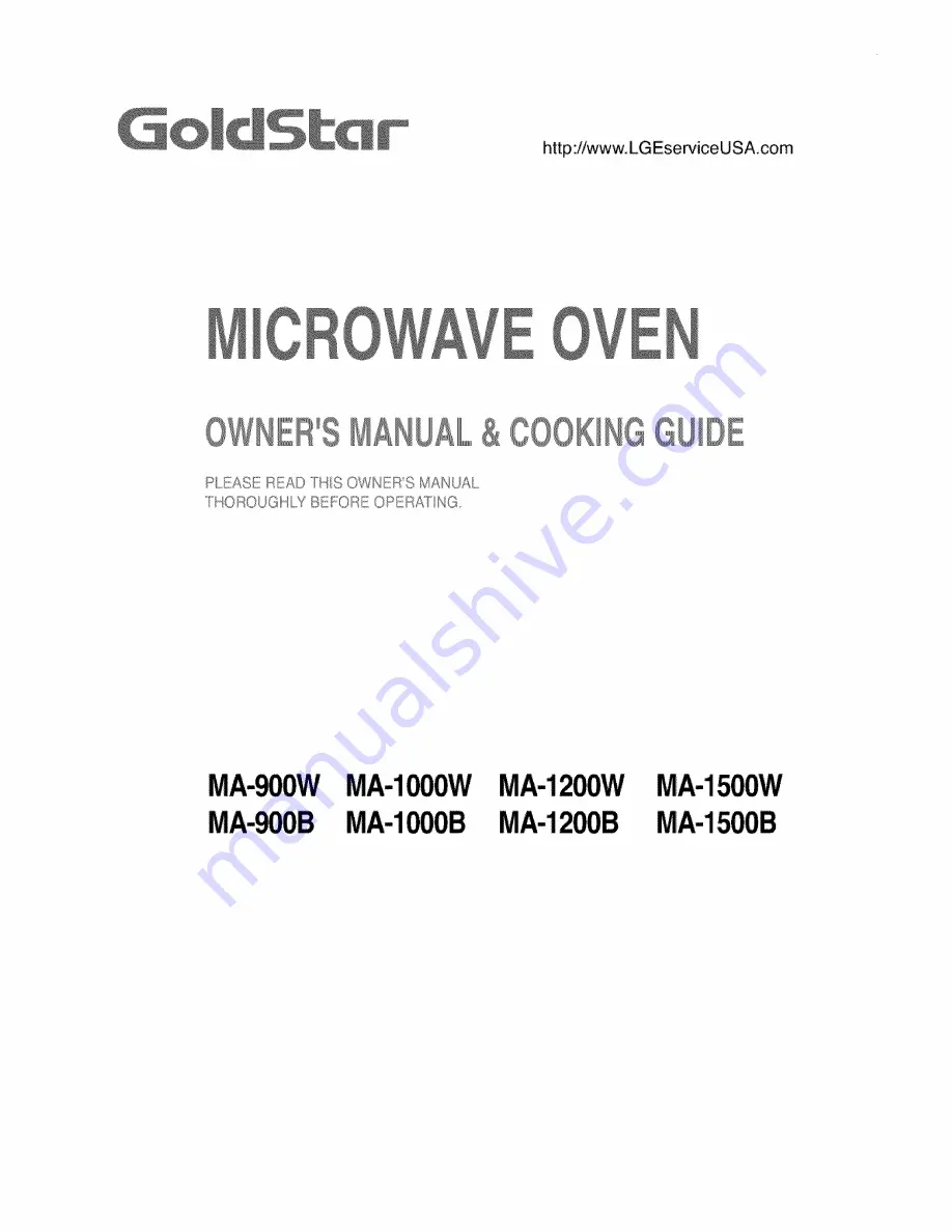 Goldstar MA-1000B Скачать руководство пользователя страница 1