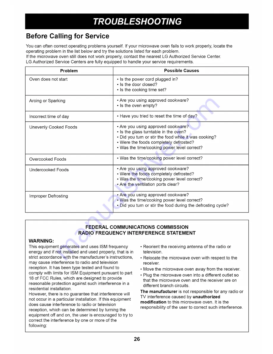 Goldstar MA2130B Owner'S Manual & Cooking Manual Download Page 26