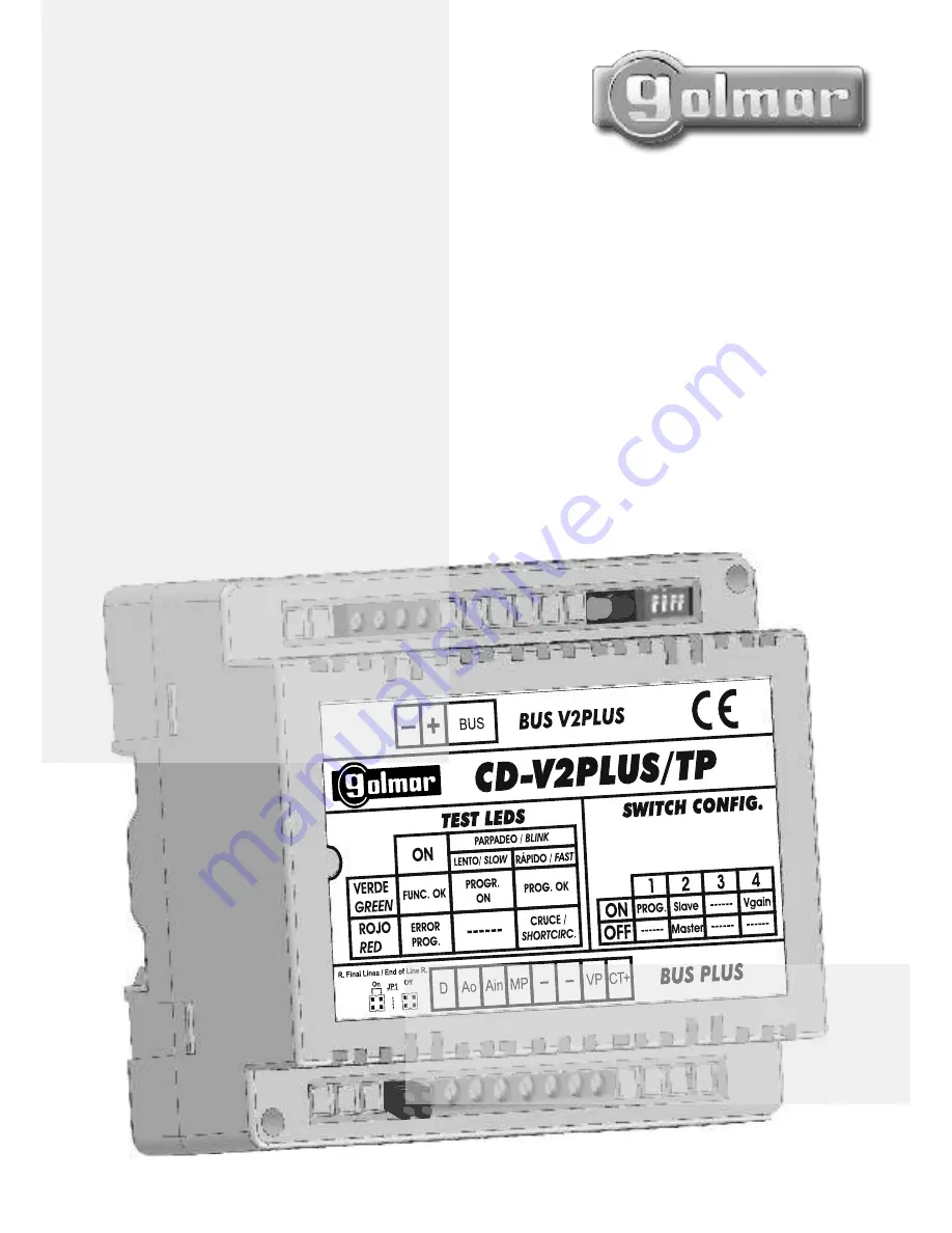 golmar CD-V2PLUS/TP Скачать руководство пользователя страница 1