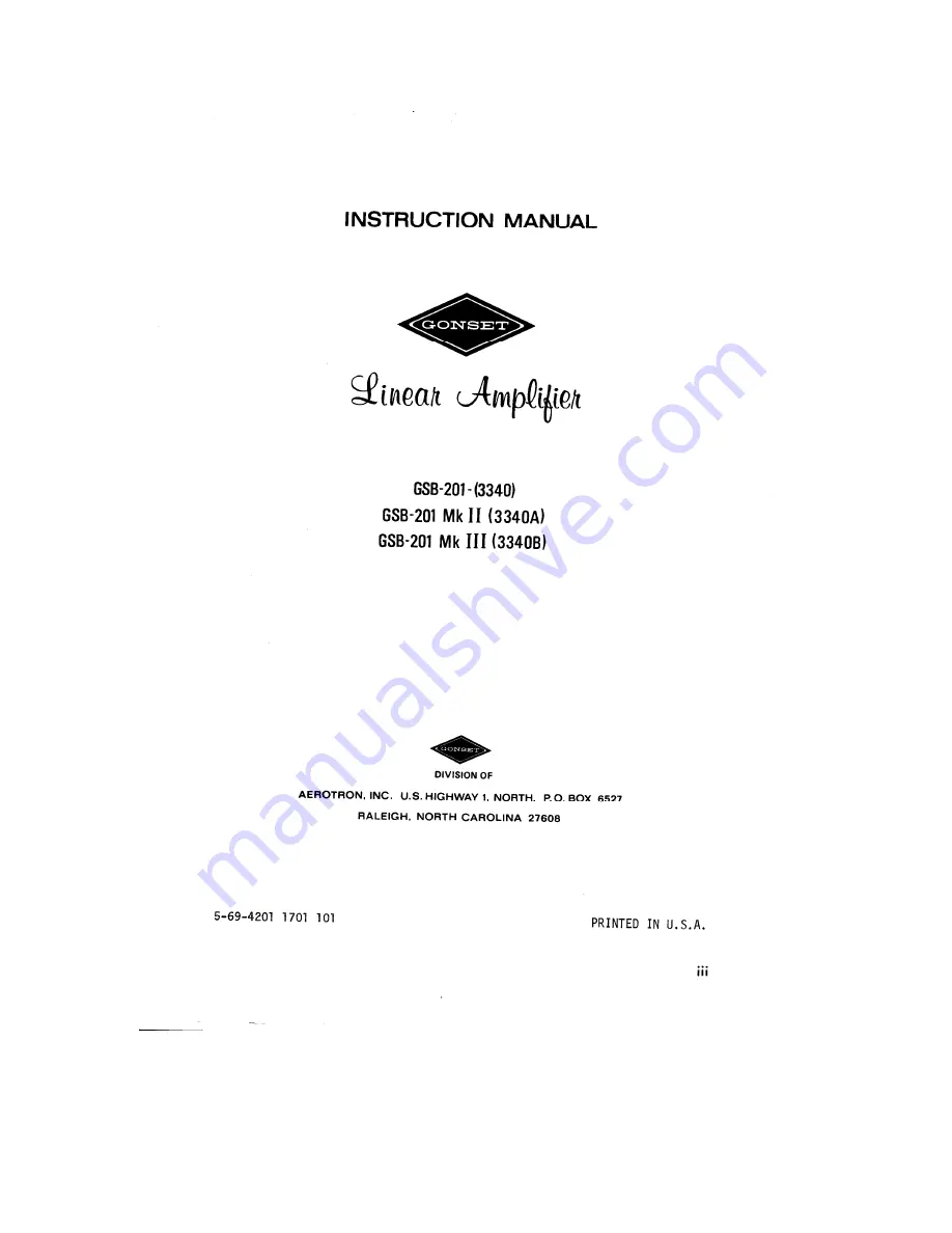 Gonset GSB-201 Instruction Manual Download Page 3