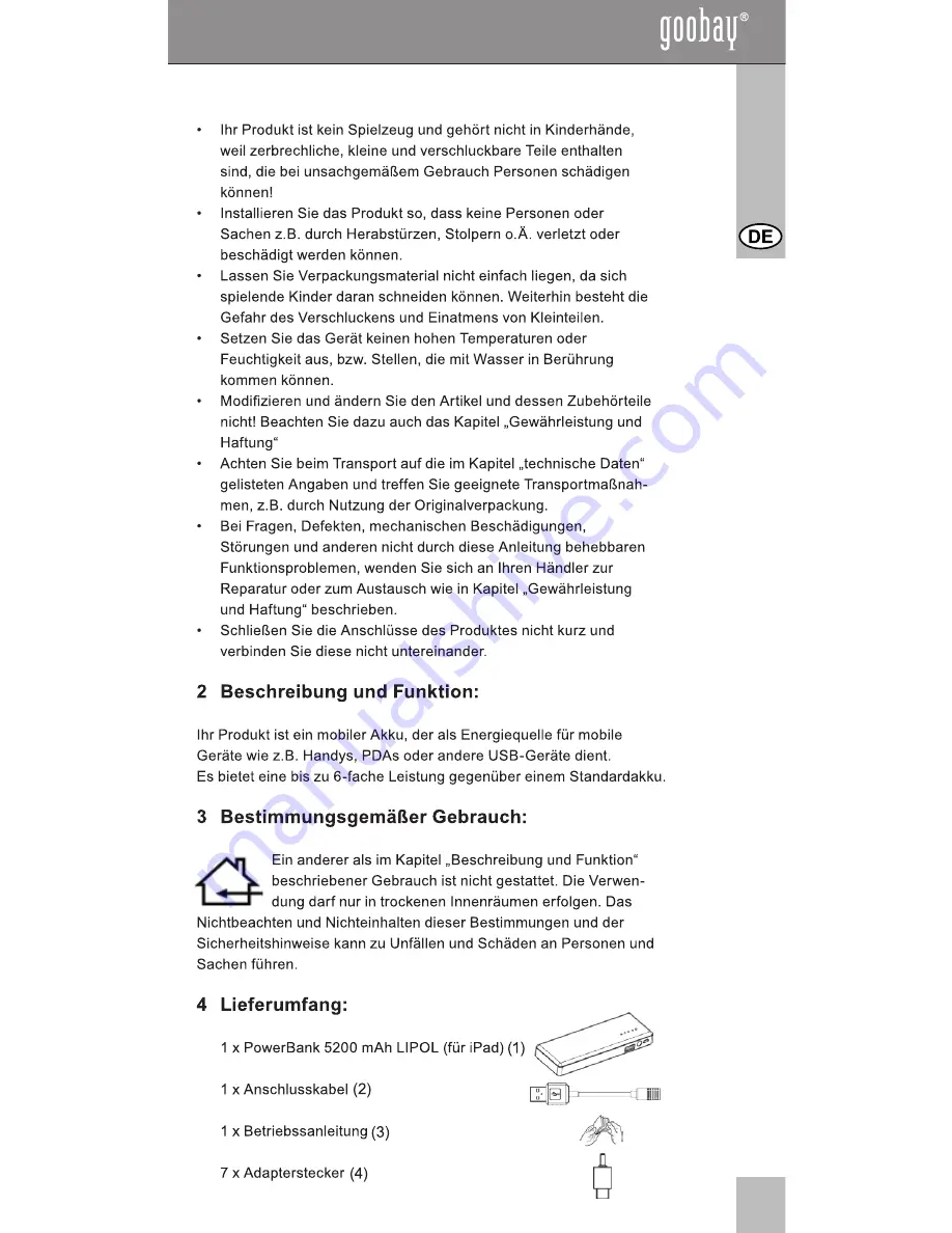 Goobay 42973 User Manual Download Page 3