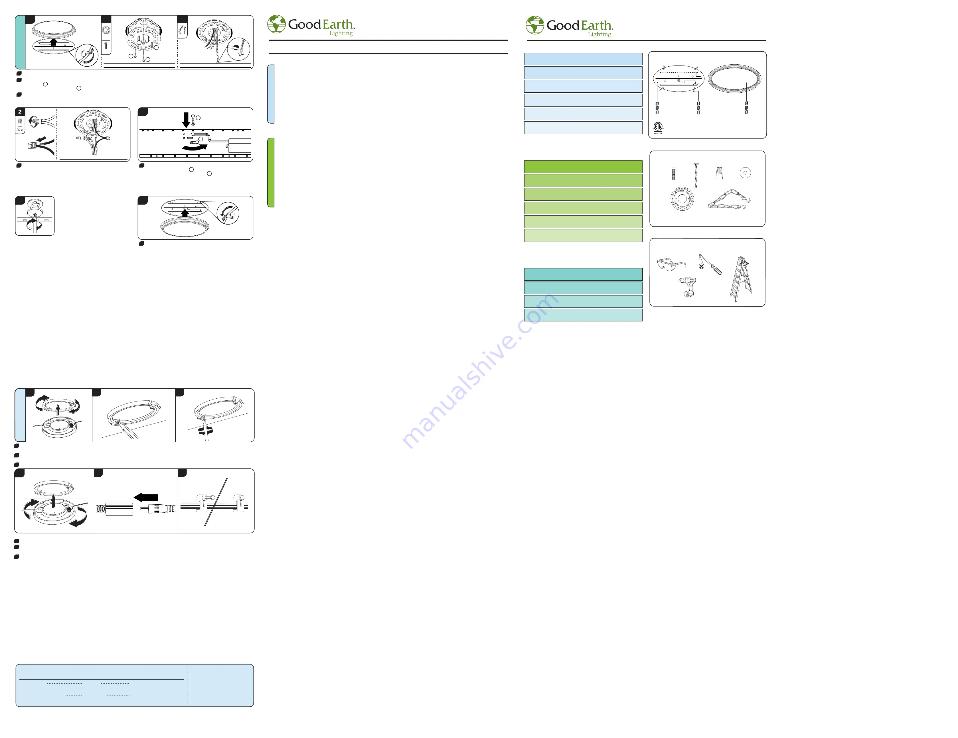 Good Earth Lighting AC1050-AL3-03LF1-G Quick Start Manual Download Page 3