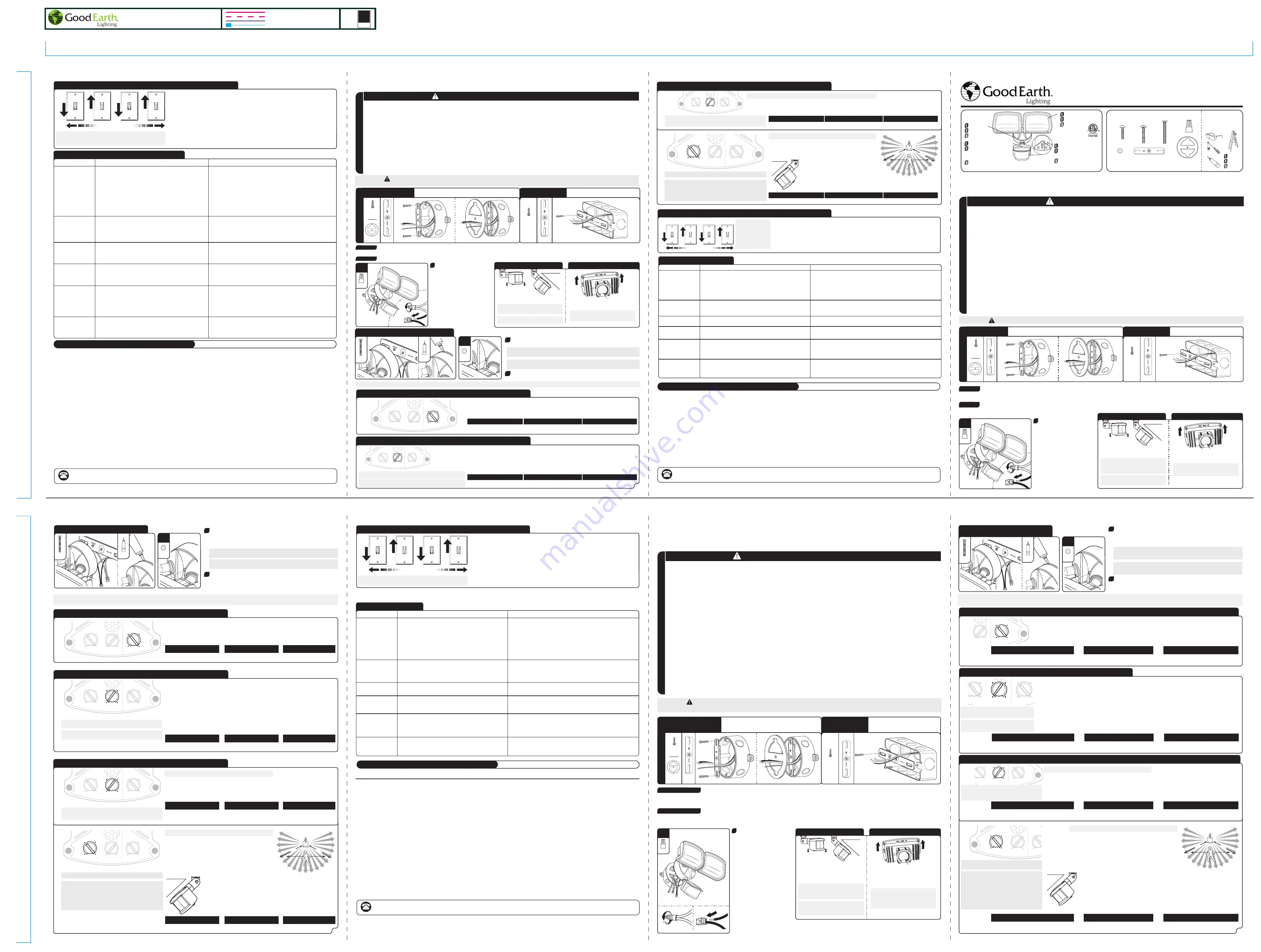 Good Earth Lighting Downfire SE1084-WH3-02LF0-G Quick Start Manual Download Page 7